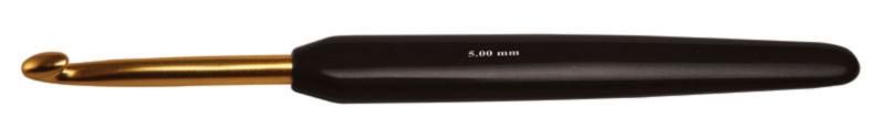 30801 Крючок алюмінієвий з чорною ручкою та золотим наконечником KnitPro, 2,00 мм 17389 фото
