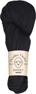 8990 BRAZILIAN MERINO SWEET пряжа (100% меринос .100г .300 м ), чорний 1078182 фото