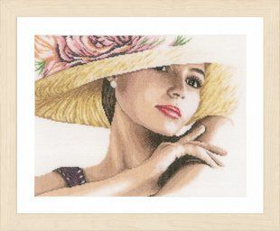 PN-0168602 Набір для вишивки хрестом LanArte Lady with Hat "Дівчина у капелюшку" 1062702 фото