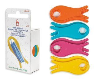 60649 Пластикові бобіни для пряжі у формі рибок довжиною 6 см, 10 шт.PONY 1081609 фото