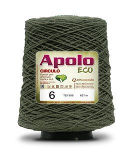 5368 APOLO ECO 6 пряжа (85% бавовна, 15% волокна, 600гр, 610м 1шт), ХАКІ 1081341 фото