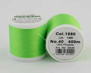 1850/9845 Polyneon №40 високоміцна вишивальна нитка, 100% поліестер, 400 м 1060913 фото