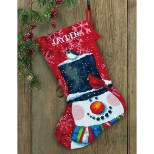 71-09146 Набір для вишивання (гобелен) DIMENSIONS Snowman and Friends. Stocking "Сніговик та друзі. Панчоха" 1065436 фото