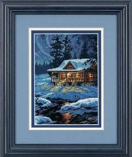 65007 Набір для вишивання хрестиком DIMENSIONS Moonlit Cabin "Місячний будиночок" 1057560 фото
