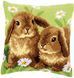 PN-0162709 Набір для вишивання хрестом (подушка) Vervaco Two rabbits "Два кролика"
