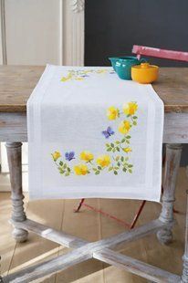 PN-0163025 Набір для вишивання гладь (скатертина) Vervaco,Spring Flowers Table Runner 40х100, Весен 1070600 фото