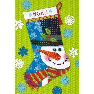 71-09155 Набір для вишивання (гобелен) DIMENSIONS Snowman. Stocking "Сніговик. Панчоха" 1065439 фото