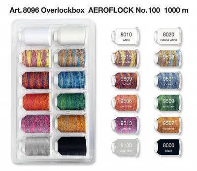 8096 Набір оверлочних ниток Aeroflock №100 (12х1000м) Madeira 1074259 фото