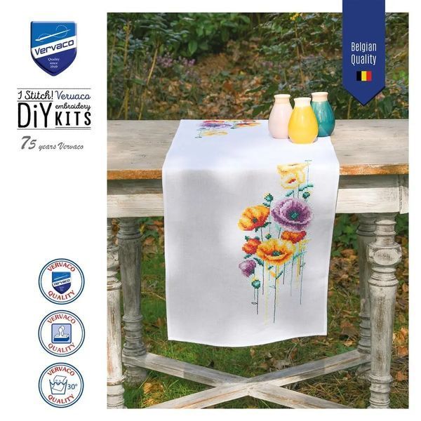 PN-0207581 Набір для вишивання хрест (доріжка) Vervaco, 38х142, Маки 1079794 фото