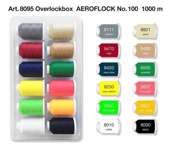 8095 Набір ниток Aeroflock №100 (12x1000м) Madeira 1074260 фото
