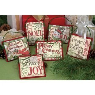 08827 Набір для вишивання хрестом DIMENSIONS Christmas Sayings Ornaments "Різдвяні прикраси - Побажання" 1065374 фото