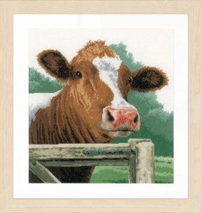 PN-0170989 Набір для вишивки хрестом LanArte Wondering Cow "Цікава корова" 1064399 фото