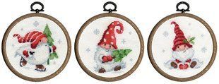 PN-0187976 Набір для вишивання хрестом Vervaco Christmas gnomes "Різдвяні гноми" 1073750 фото