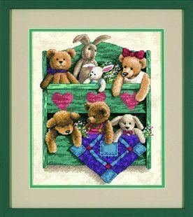 13684 Набір для вишивання хрестом Animal Shelf Полиця з іграшками, 33*28см, DIMENSIONS 1078441 фото