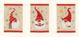 PN-0184428 Набір для вишивання хрестом (листівки) Vervaco Christmas gnomes "Різдвяні гноми" 1070710 фото