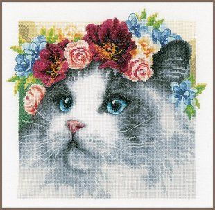 PN-0191866 Набір для вишивки хрестом LanArte Flower crown Ragdoll "Квіткова крона Рагдол" 1073275 фото