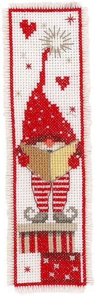 PN-0165984 Набір для вишивання хрестом (закладка) Vervaco Christmas gnomes "Рождественские гномы" 1070659 фото