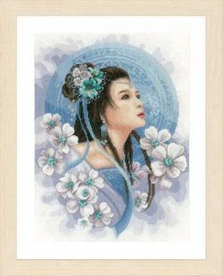 PN-0169168 Набір для вишивки хрестом LanArte Asian Lady In Blue "Азіатська дівчина у блакитному" 1064398 фото