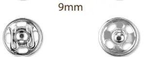 34452 Кнопки для одягу металеві, чорні, 9 мм, JYOTI 1079623 фото