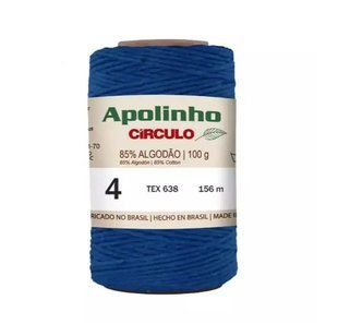 2775 APOLINHO 4 пряжа (85% бавовна , 15%інші волокна 100гр. 152м.), синій 1077963 фото