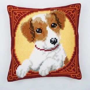 PN-0008792 Набір для вишивання хрестом (подушка) Vervaco Jack Russell "Джек Рассел" 1071885 фото