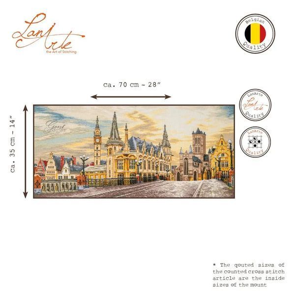 PN-0205236 Набір для вишивки хрестом LanArte Вид на місто Гент 1079787 фото