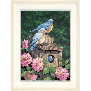 91401 Набір для малювання фарбами за номерами "Garden Bluebirds" "Синички у саду" Dimensions 1074239 фото