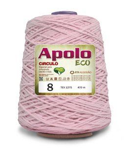 3526 APOLO ECO 8 пряжа (85% бавовна, 15% волокна, 600гр, 457м 1шт), РОЖЕВИЙ ДИТЯЧИЙ 1075505 фото