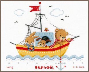 PN-0168466 Набір для вишивки хрестом Vervaco Boat sailing "Плавання на човні" 1073164 фото