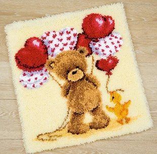 PN-0145799 Набір для вишивання килимка Vervaco серія Popcorn the Bear Beautiful Balloons "Повітряні кульки" 1062787 фото