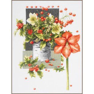 PN-0198291 Набір для вишивання хрестом 39х51см,27аи.LanArte HOLLY JOLLY AMARYLLIS ВЕСЕЛИЙ АМАРІЛІС 1077267 фото
