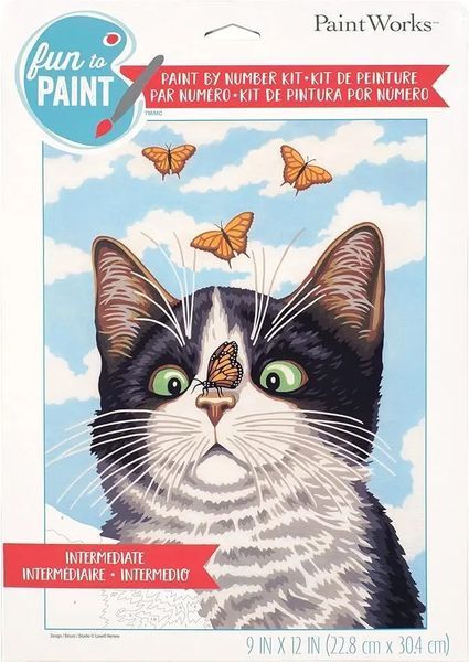 73-91808 Набір для малювання фарбами за номерами Dimensions "Kitten with butter"Кошеня з метеликами" 1077739 фото