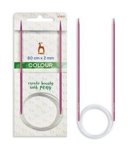 50801 Кольорові кругові спиці для в'язання серії COLOUR 2,0 мм, 80 см PONY 1081994 фото