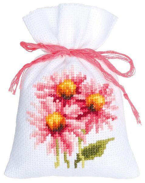 PN-0150042 Набір для вишивання хрестом (мішечки для саше) Vervaco Echinacea and Butterflies "Ехінацея та метелики" 1068475 фото