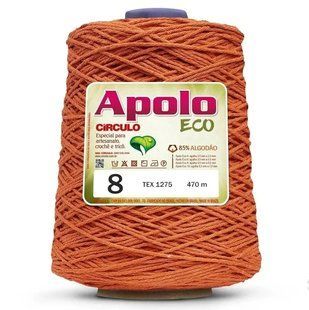 4445 APOLO ECO 8 пряжа (85% бавовна, 15% волокна, 600гр, 457м 1шт),помаранчевий 1081355 фото