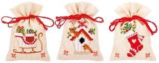 PN-0172213 Набір для вишивання хрестом (мішечки для саше) Vervaco Christmas motif "Різдвяний мотив" 1070658 фото