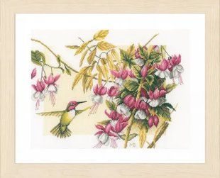 PN-0165379 Набір для вишивки хрестом LanArte Colibri and Flowers "Колібрі та квіти" 1061921 фото