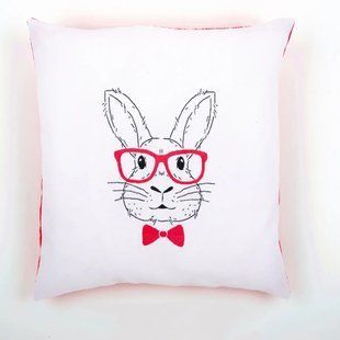 PN-0155964 Набір для вишивання гладдю (подушка) Vervaco Rabbit with Pink Glasses "Кролик у рожевих окулярах" 1060402 фото