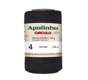 8990 APOLINHO 4 пряжа (85% бавовна , 15%інші волокна 100гр. 152м.), чорний 1077970 фото