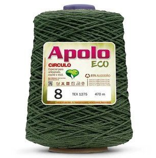 5368 APOLO ECO 8 пряжа (85% бавовна, 15% волокна, 600гр, 457м 1шт), темно-зелений 1081357 фото
