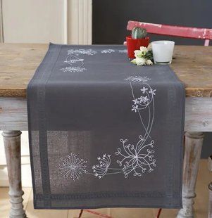 PN-0165300 Набір для вишивання гладдю (доріжка на стіл) Vervaco White Flowers "Білі квіточки" 1060444 фото