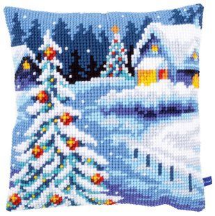 PN-0154633 Набір для вишивання хрестом (подушка) Vervaco Winter scenery "Зимові пейзажі" 1071313 фото