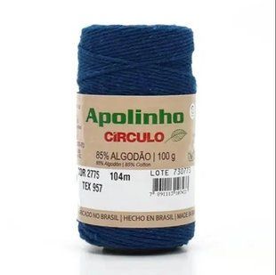 2775 APOLINHO 6 пряжа (85% бавовна , 15%інші волокна 100гр. 101м.), синій 1077974 фото