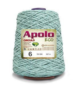 5276 APOLO ECO 6 пряжа (85% бавовна, 15% волокна, 600гр, 610м 1шт), ЗЕЛЕНИЙ ДИТЯЧИЙ 1075500 фото