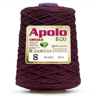 7136 APOLO ECO 8 пряжа (85% бавовна, 15% волокна, 600гр, 457м 1шт), бордовий 1081360 фото