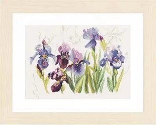 PN-0008027 Набір для вишивки хрестом LanArte Triptych Blue Flowers Триптих "Блакитні квіти. Іриси" 1062727 фото