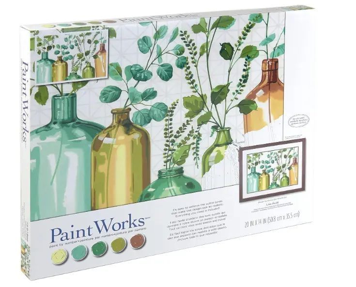 73-91856 Набір для малювання фарбами за номерами Dimensions Plants in jars Рослини в склянках 1077746 фото