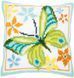PN-0163342 Набір для вишивання хрестом (подушка) Vervaco Green butterfly "Зелений метелик"