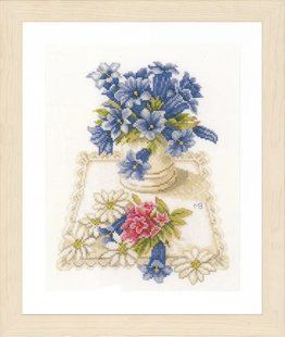 PN-0169670 Набір для вишивки хрестом LanArte Blue flowers "Сині квіти" 1064884 фото