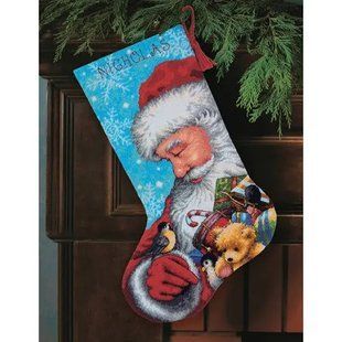 71-09145 Набір для вишивання (гобелен) DIMENSIONS Santa and Toys. Stocking "Санта та іграшки. Панчоха" 1063675 фото